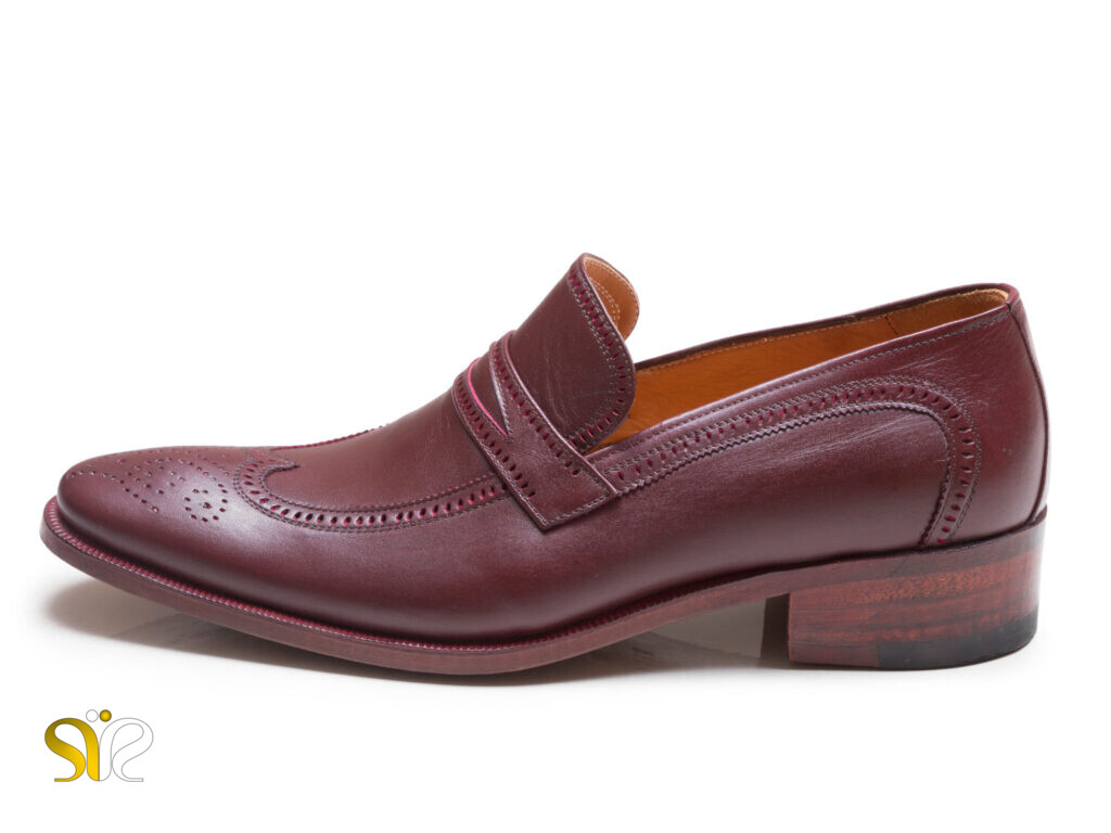 کفش مردانه مدل اشکی بی بند جدید زرشکی