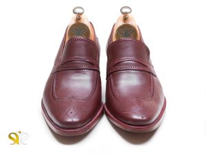 کفش مردانه مدل اشکی بی بند جدید زرشکی