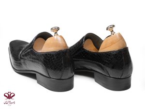 کفش مردانه زیره چرم گاومیش و کفی آنتی باکتریال مدل ونیز مشکی