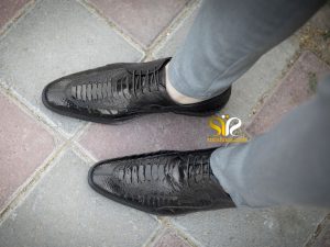عکس کفش چرم مردانه مشکی مدل باراما