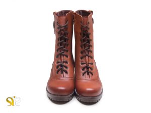 نیم بوت زنانه چرمی مدل نیلا رنگ عسلی