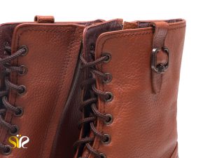 نیم بوت زنانه چرمی مدل نیلا رنگ عسلی