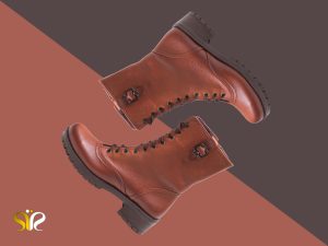 نیم بوت زنانه چرمی مدل نیلا رنگ عسلی