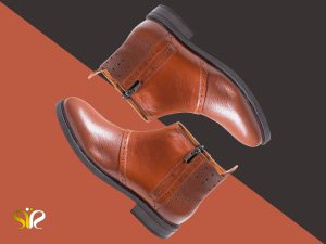 نیم بوت چرم مردانه مدل کاسینی