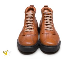 نیم بوت چرم مردانه مدل کریستین رنگ عسلی