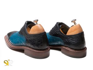 پاشنه کفش مشکی آبی مردانه مدل شایان وی آی پی