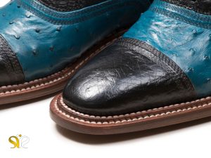 پنجه کفش مردانه مدل شایان وی آی پی مشکی آبی