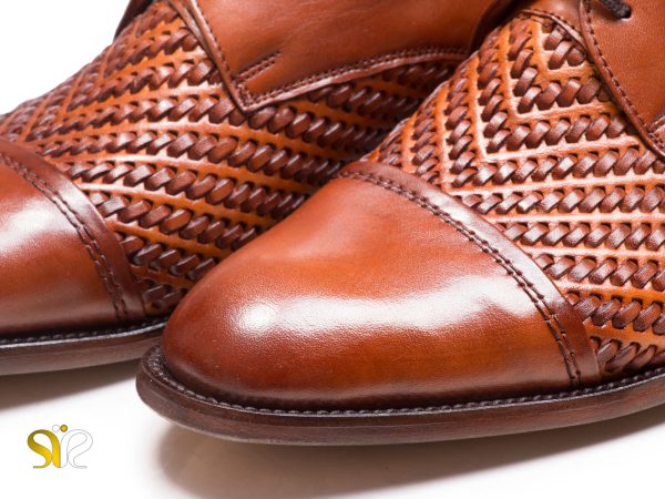 کفش بافتی دستدوز مدل بافتی سرپنجه دار
