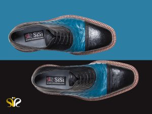 کفش مردانه آبی مشکی مدل شایان وی آی پی