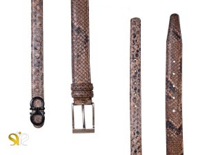 کمربند چرم مردانه پوست ماری مدل راگا