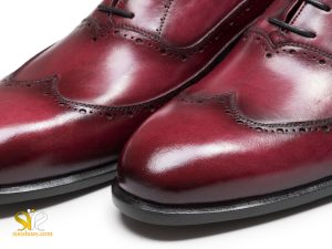 کفش چرم زرشکی