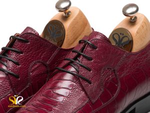 کفش چرم مردانه مدل باراما زرشکی