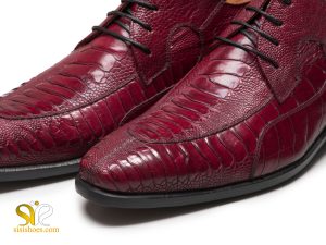 کفش چرم ماری زرشکی