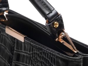 کیف زنانه مدل فانو کروکودیلی مشکی -5