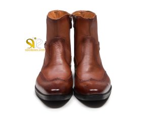 نیم بوت مردانه چرم مدل مارتین پلاس عسلی