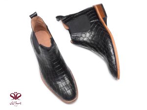 نیم بوت چرم مردانه مدل باتیستا رنگ مشکی 4