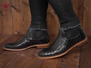 نیم بوت چرم مردانه مدل باتیستا رنگ مشکی 5