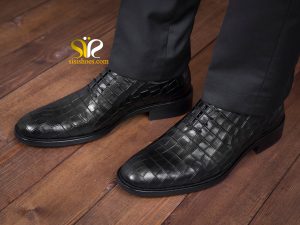 کفش مردانه چرمی مدل باتیستا مشکی