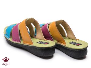 دمپایی دخترانه سه کمر رنگی مدل رنگین کمان