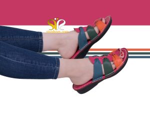 دمپایی چرم قرمز دخترانه