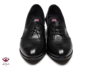 کفش زنانه چرمی مناسب برای محیط اداری مدل دلوین مشکی
