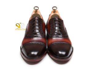 کفش مجلسی مردانه تمام دستدوز مدل لاروس قهوه ای