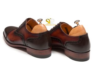 کفش مجلسی مردانه تمام دستدوز مدل لاروس قهوه ای