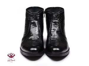 نیم بوت چرم مجلسی مردانه مدل فلوس مشکی 2