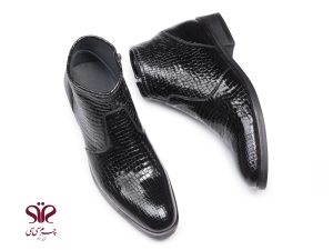 نیم بوت چرم مجلسی مردانه مدل فلوس مشکی 4