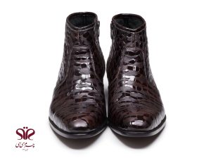 نیم بوت چرم مردانه مدل هلمن رنگ قهوه ای