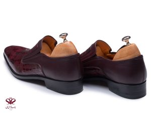 کفش مجلسی مردانه مدل مادرید زرشکی
