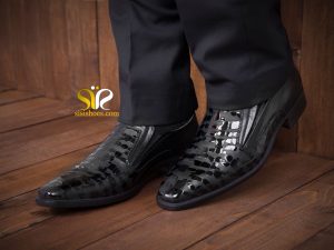 کفش مجلسی چرم مردانه مدل مادرید رنگ مشکی