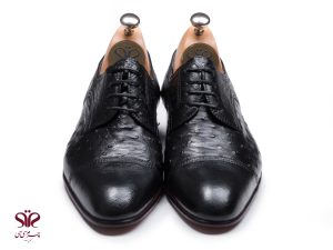 کفش مردانه چرم شترمرغ مدل رامتین