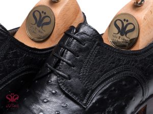 کفش مردانه چرم شترمرغ مدل رامتین