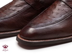 کفش چرم شترمرغ مدل برلیانس