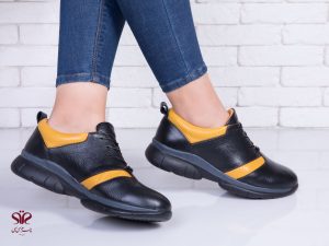 کفش اسپرت زرد مشکی زنانه