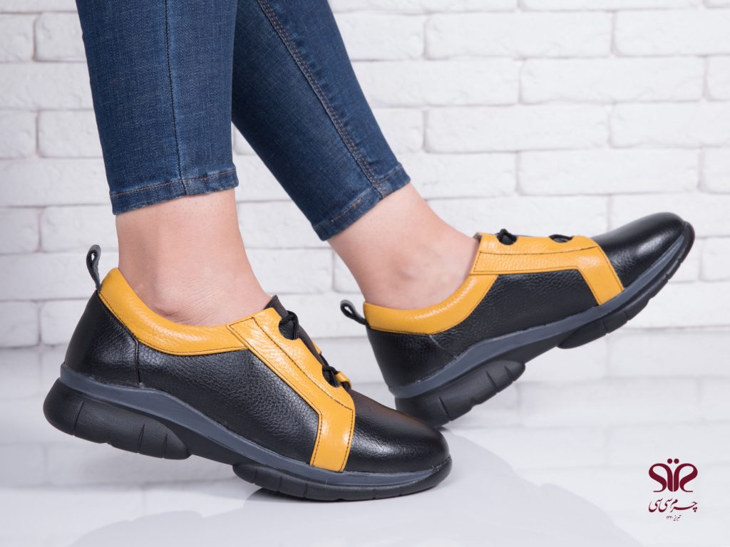 کفش زنانه اسپرت مشکی و زرد