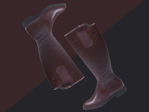 بوت چرم زنانه ساق بلند مدل شایگان قهوه ای 1