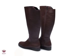 بوت چرم زنانه ساق بلند مدل شایگان قهوه ای 4