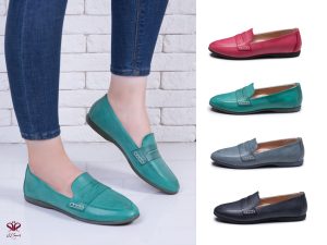 کفش کالج زنانه مدل آی سودا رنگ سبز فیروزه ای