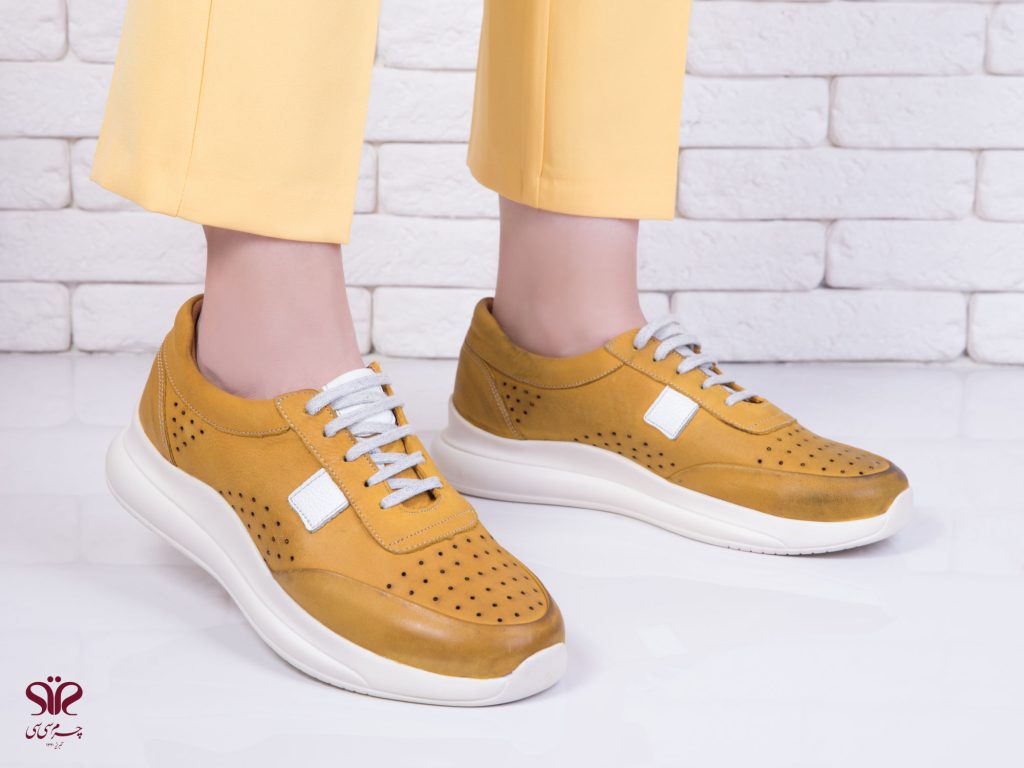 کفش اسپرت زنانه رنگ زرد مدل برکه