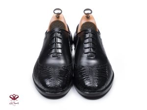 کفش مردانه چرم دستدوز مدل نیکولا پلاس مشکی