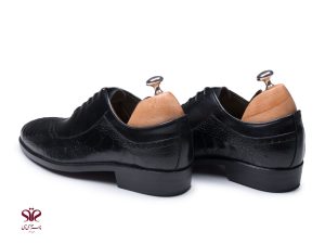 کفش مردانه چرم دستدوز مدل نیکولا پلاس مشکی
