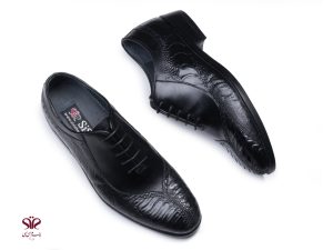 کفش مردانه چرم دستدوز مدل نیکولا پلاس مشکی