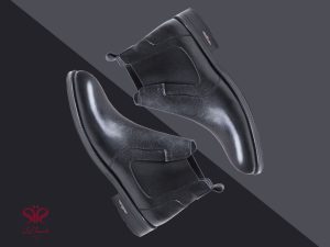 بوت مردانه چرم مشکی مدل ژیتان