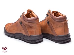نیم بوت مردانه چرم مدل پالوان رنگ عسلی 6