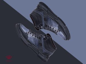 نیم بوت مردانه چرم مدل ژنرال رنگ مشکی و سرمه ای