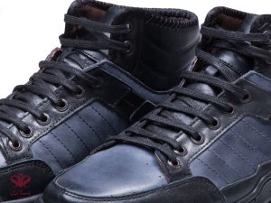 نیم بوت مردانه چرم مدل ژنرال رنگ مشکی و سرمه ای