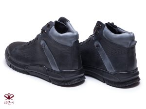 نیم بوت چرم اسپرت مردانه مدل پالوان مشکی 6