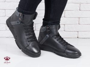 نیم بوت چرم اسپرت مردانه مدل پالوان مشکی 7